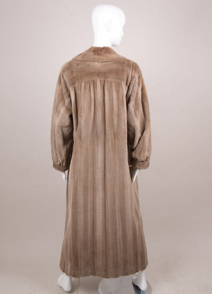 Taupe Long Creole Mink Fur Coat