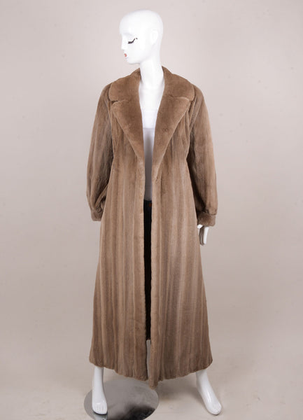 Taupe Long Creole Mink Fur Coat