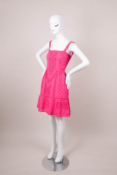 New With Tags Hot Pink Sleeveless Eyelet Dress