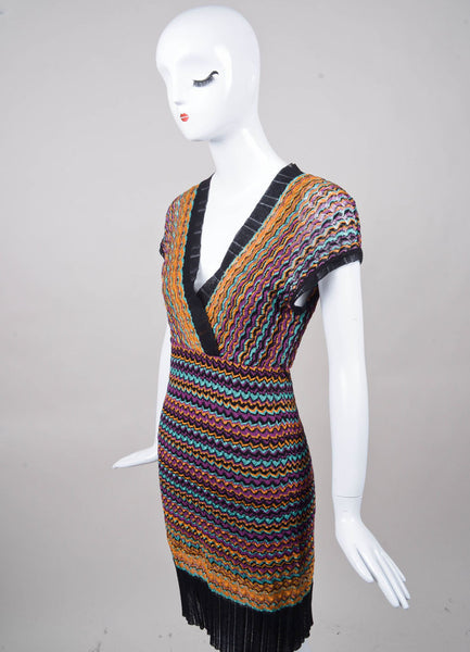 Purple, Orange, and Teal Short Sleeve Knit Dress