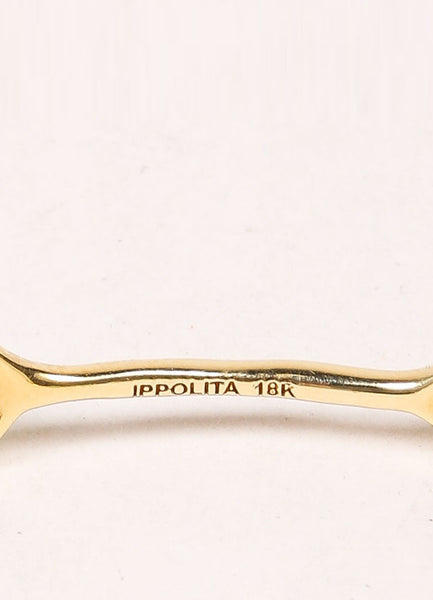 Ippolita 18K Gold and Green Chrysoprase Stone Embellished Bangle Bracelet Brand