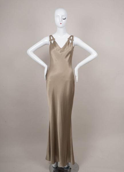 Silver Sleeveless Evening Gown