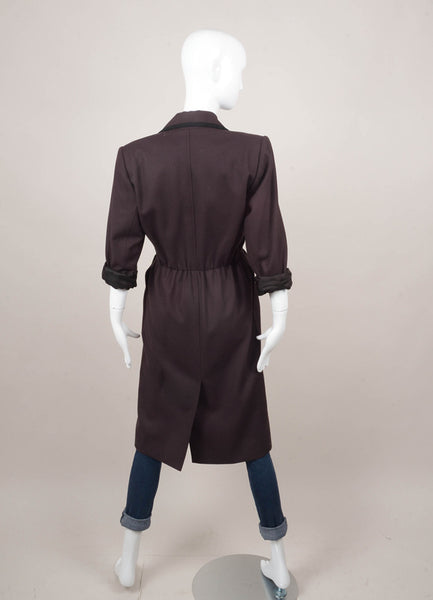 Brown and Black Long Sleeve Buttoned Coat