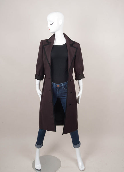 Brown and Black Long Sleeve Buttoned Coat