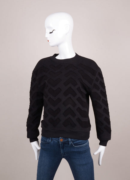 New With Tags Black Chevron Patch Cotton Sweatshirt