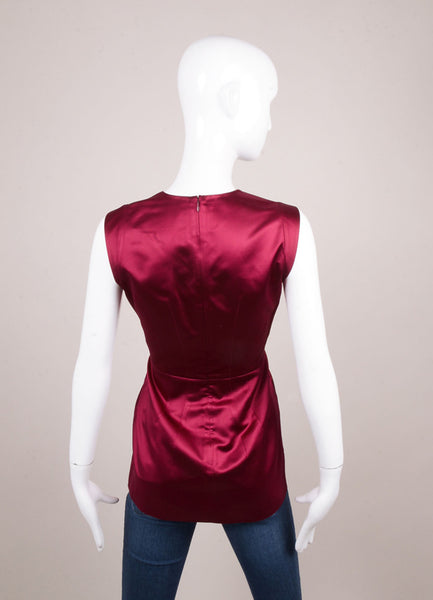 Maroon Sleeveless Silk Top