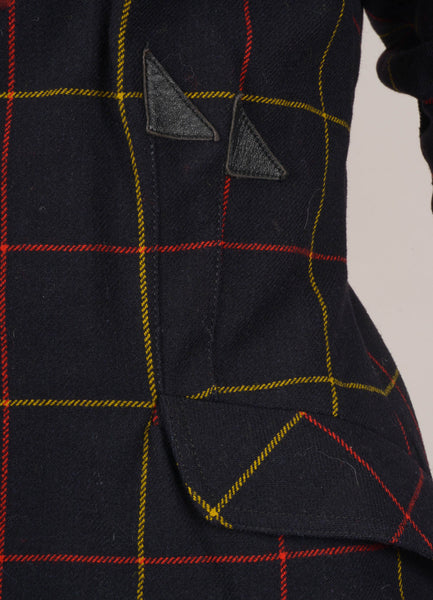 Black, Red, and Yellow Plaid Wool Jacket