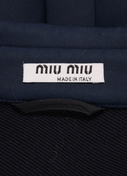 Navy Belted Cotton Trench Coat