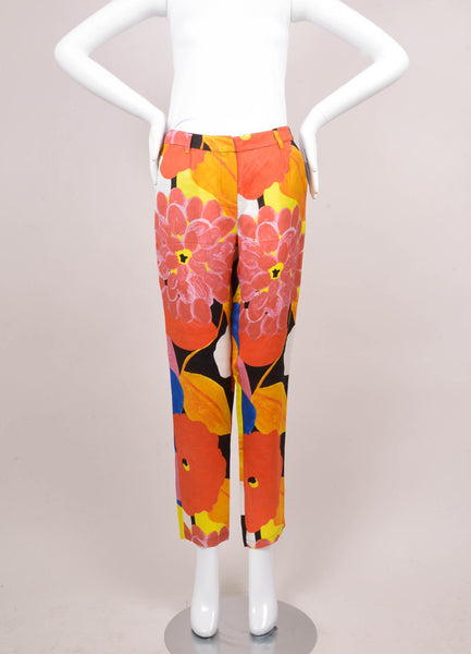 Multicolor Floral Print Lightweight Tapered Leg Pants