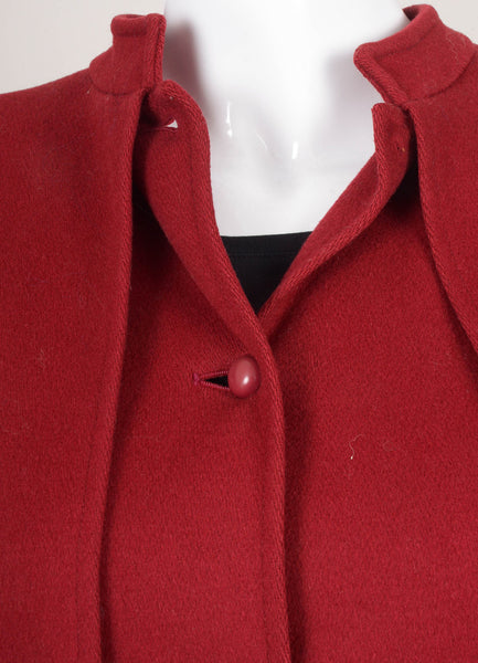 Dark Red Mock Capelet Coat