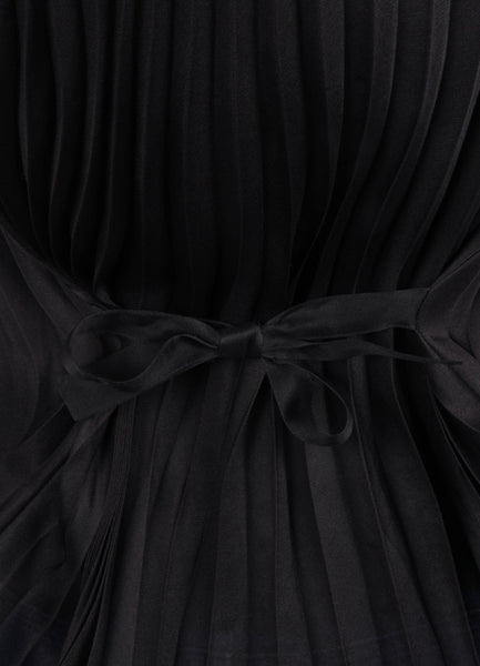 Black Accordion Pleated Silk Organza Dressy Tank