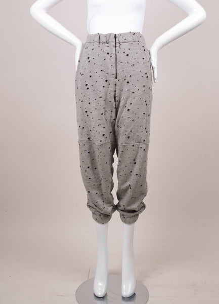 Grey and Black Cotton Blend "Burnout Track Pants"