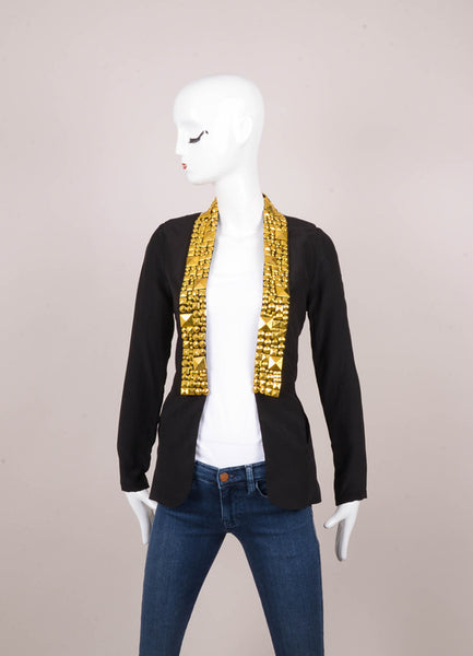 New With Tags Black and Gold Studded Jacket