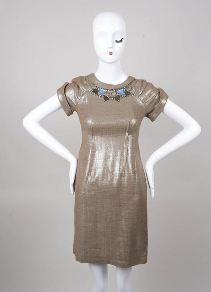 Metallic Knit Embellished Dress