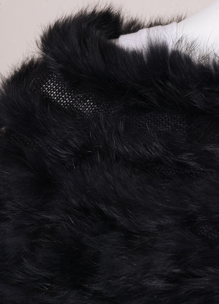 Black Rabbit Fur Poncho