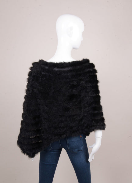 Black Rabbit Fur Poncho