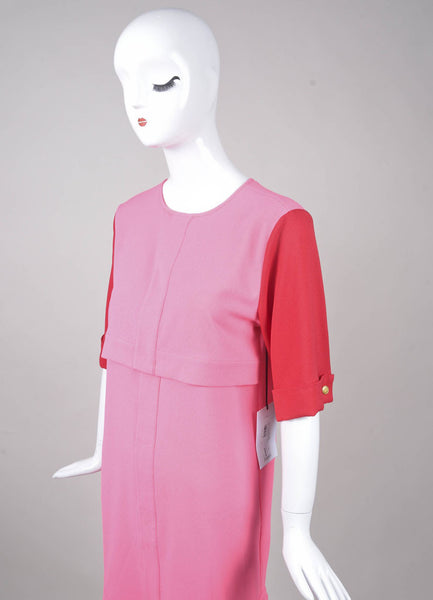 New With Tags Pink and Red Color Block Shift Dress