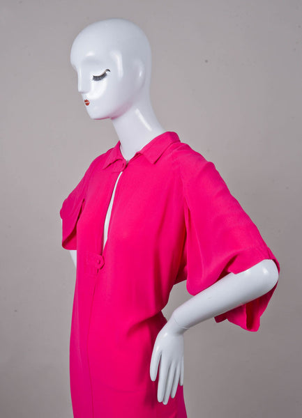 Hot Pink Silk Tunic Dress