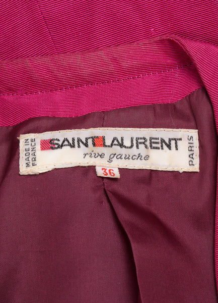 Magenta Pink Rhinestone Buttoned Grosgrain Jacket