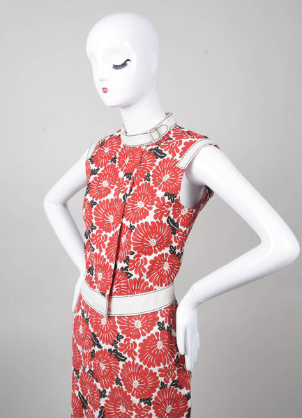 Floral Print Linen Vest and Skirt Set