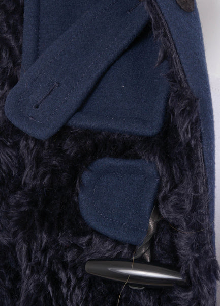 Midnight Navy Blue Faux Fur Toggle Jacket