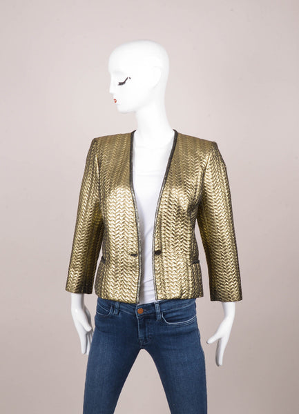 New With Tags Gold Metallic Knit Jacket
