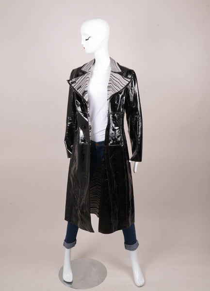 Black Patent Leather Trench Coat