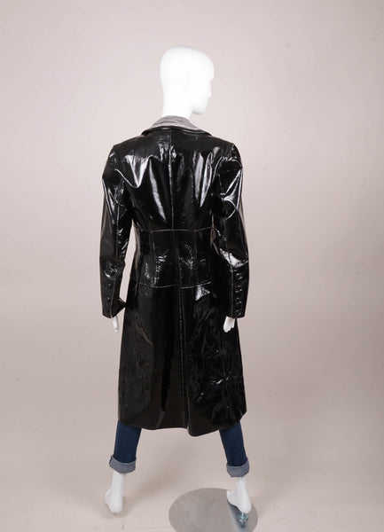 Black Patent Leather Trench Coat