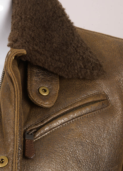 Brown Metallic Shearling Jacket