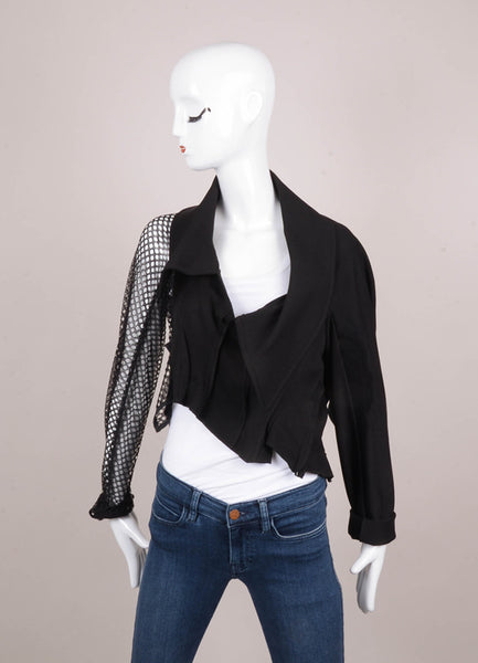 Black Asymmetric Reverse Seam Knit Long Sleeve Top