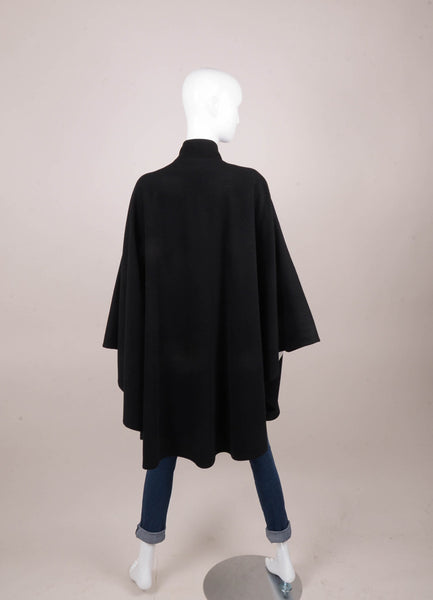 Black Cashmere Toggle Fastened Cape