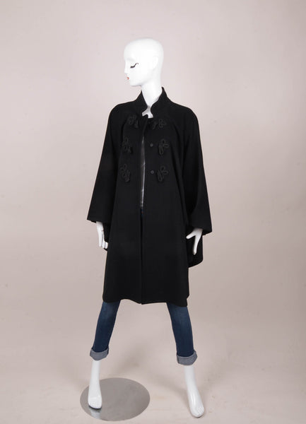 Black Cashmere Toggle Fastened Cape