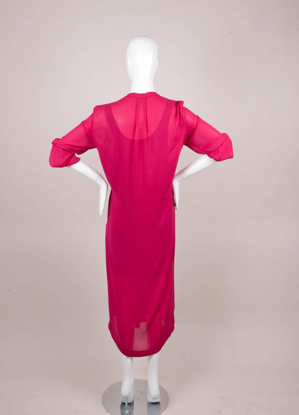 Fuchsia Draped Jacket and Sleeveless Slip Dress