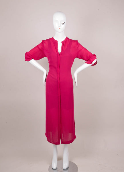 Fuchsia Draped Jacket and Sleeveless Slip Dress