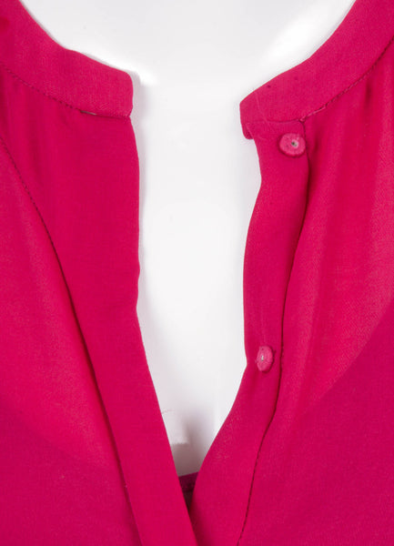 Fuchsia Draped Jacket and Sleeveless Slip Dress