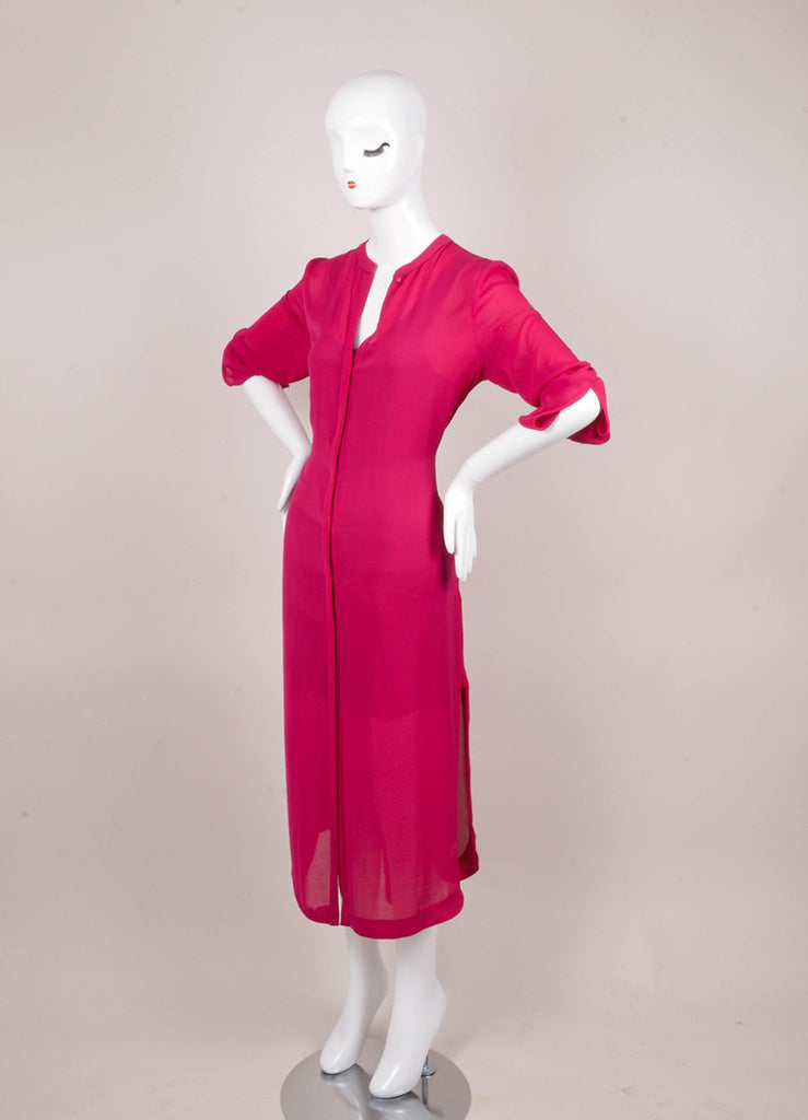 Fuchsia Draped Jacket and Sleeveless Slip Dress