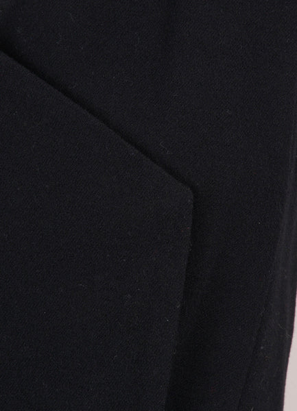 Black Stretch Wool Sleeveless Sheath Dress