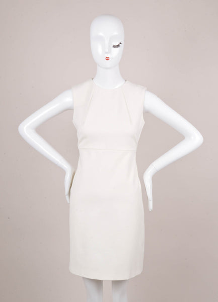 White Sleeveless Sheath Dress