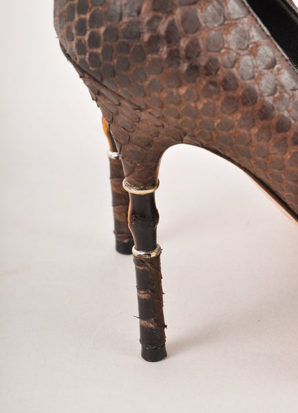 Brown Snakeskin Pumps