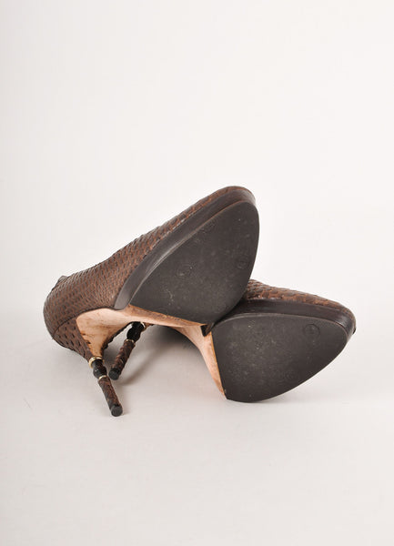 Brown Snakeskin Pumps