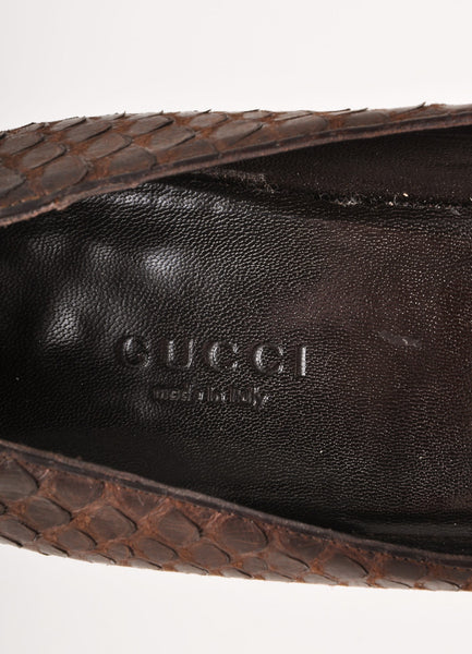 Brown Snakeskin Pumps