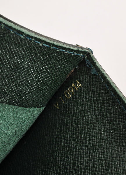 Dark Green Epi Leather Pushlock Briefcase