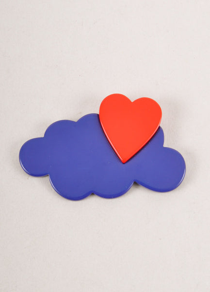 Blue and Red Cloud and Heart Pin