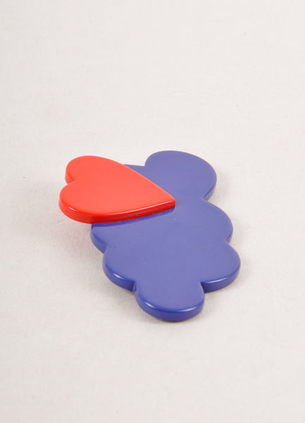 Blue and Red Cloud and Heart Pin