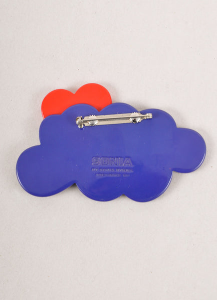 Blue and Red Cloud and Heart Pin