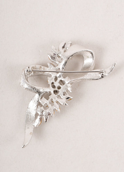 Vintage Rhinestone Embellished Bow Pin