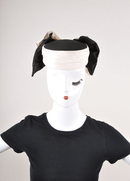 Black and Cream Bow Hat