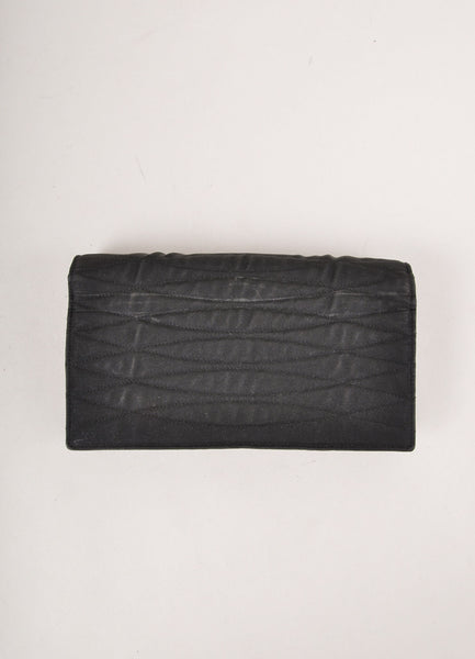 Black Nylon Quilted Clutch