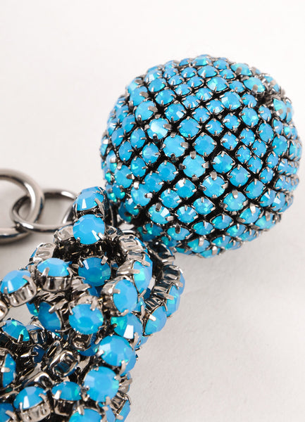 Blue and Silver Rhinestone Embellished Chain Bracelet.