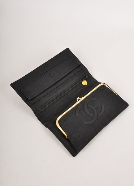 Black Nylon Quilted Clutch